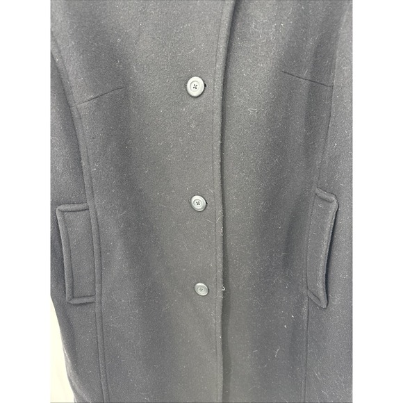 LL Bean Pea Coat Womens Plus 1X Bellandi Italian Soft Wool Insulated Black - Picture 3 of 12